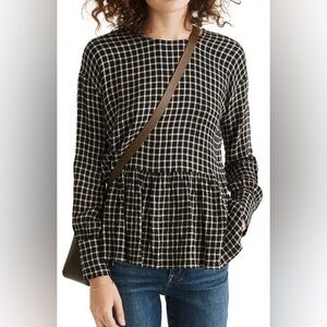 Madewell Checkered Top sz M